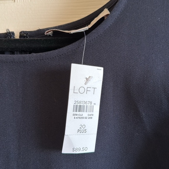 LOFT Navy Blue Pearl Button Pocket Dress. Size 20 - Picture 5 of 5
